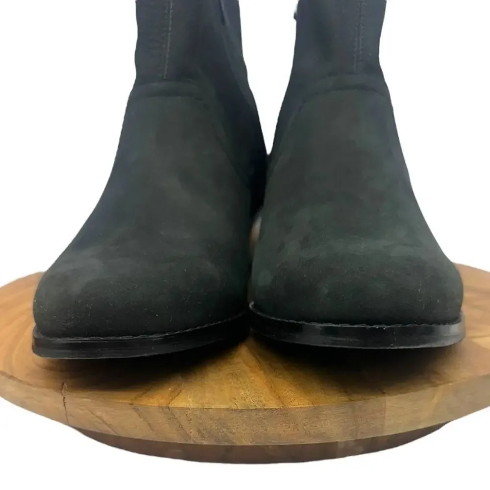 Vionic Roselyn Ankle Boots Womens Size 7 Black Nubuck Weather Resistant Side Zip